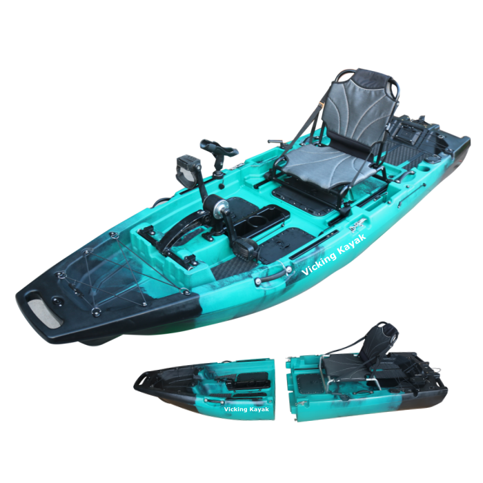 Fishing Kayak Paddle - เรือคายัคแบบโมดูลาร์รุ่นใหม่ปี 2025 ขนาด 9.5 ฟุต พร้อมระบบขับเคลื่อนด้วยครีบเท้า