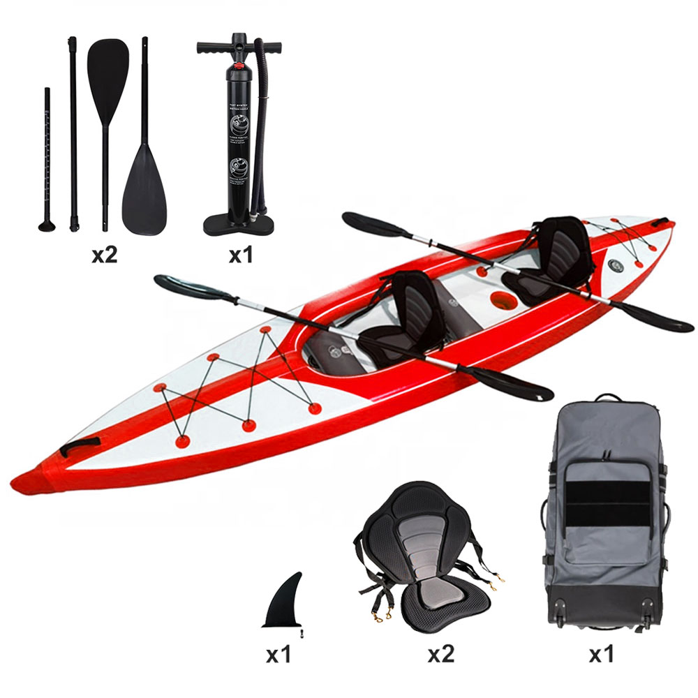 Fishing Kayak Sit In - เรือคายัคตกปลาแบบเป่าลม 2 ที่นั่ง ผลิตจากโรงงานโดยตรง ปรับแต่งได้ตามต้องการ ทำจากผ้าใบพีวีซี