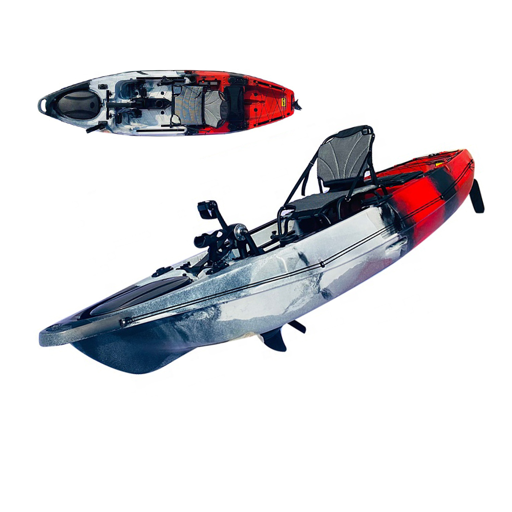 Fishing Kayak Sit On Top - เรือคายัคทะเลขนาด 12 ฟุต พร้อมระบบขับเคลื่อนด้วยเท้า แบบนั่งบน ทำจากพลาสติก