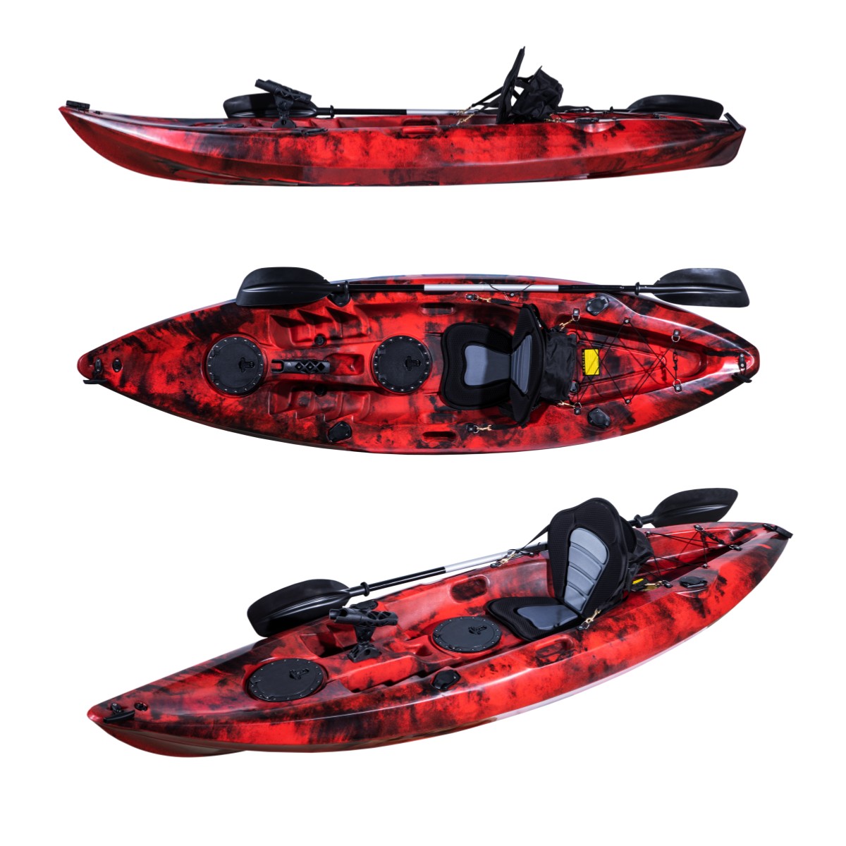 Fishing Kayak Sit On Top - ผลิตในประเทศจีนเรือคายัคตกปลาคนเดียวรับประกัน 3 ปีนั่งบนเรือพลาสติกเรือคายัคมืออาชีพด้านบนสําหรับการขาย