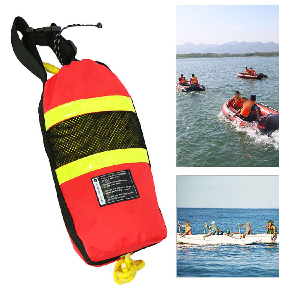 Fishing Kayak Crate - ไนลอนเชือกลอยน้ําเหนือน้ําน้ําหนักเบา 65 ฟุตถุงโยนพร้อมถุงเชือกสะท้อนแสงสําหรับอุปกรณ์พายเรือคายัคกู้ภัย