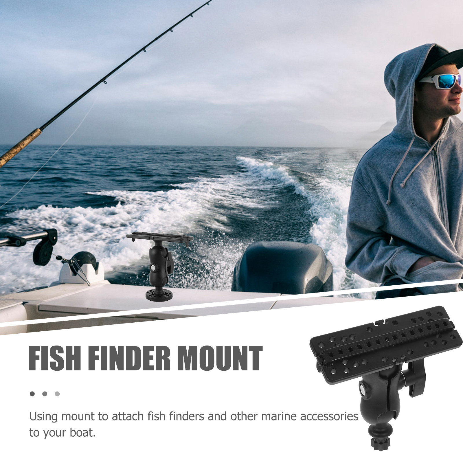 ขาจับเครื่องหาปลาแบบหมุนได้สำห - Fishing Kayak Fish Finder Mount บทวิจารณ์และราคา