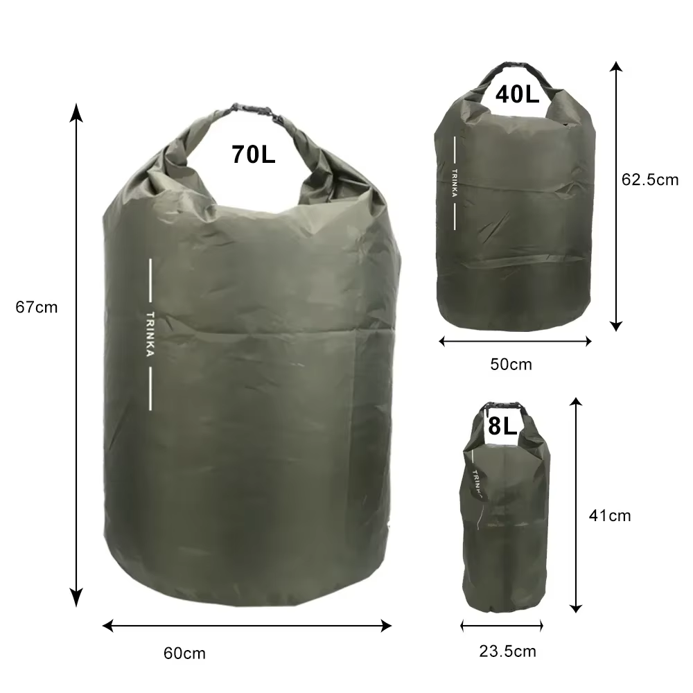 8L 40L 70L กระเป๋ากันน้ำแบบม้ว - Fishing Kayak Storage Bag บทวิจารณ์และราคา