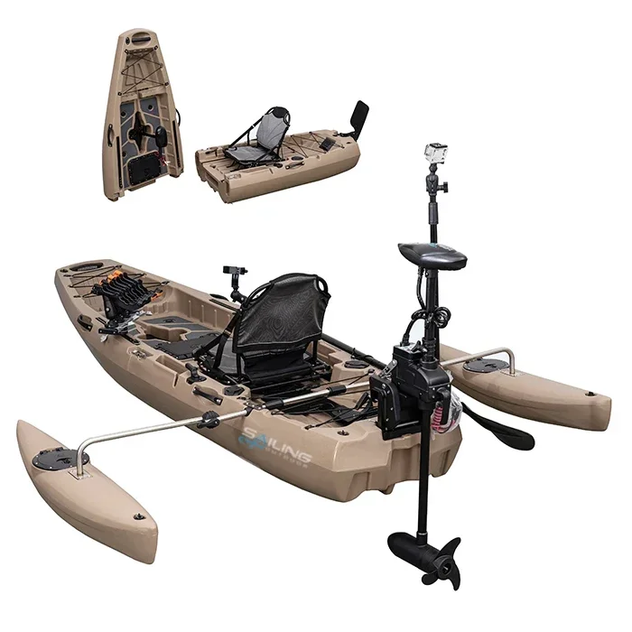 เรือพลาสติกพับได้ 9.5 ฟุต สำหร - Fishing Kayak Pedal Drive บทวิจารณ์และราคา