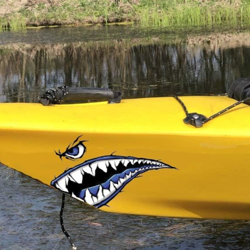 2PCS ฟันฉลามปากเรือสติกเกอร์กั - Fishing Kayak Sit On Top บทวิจารณ์และราคา