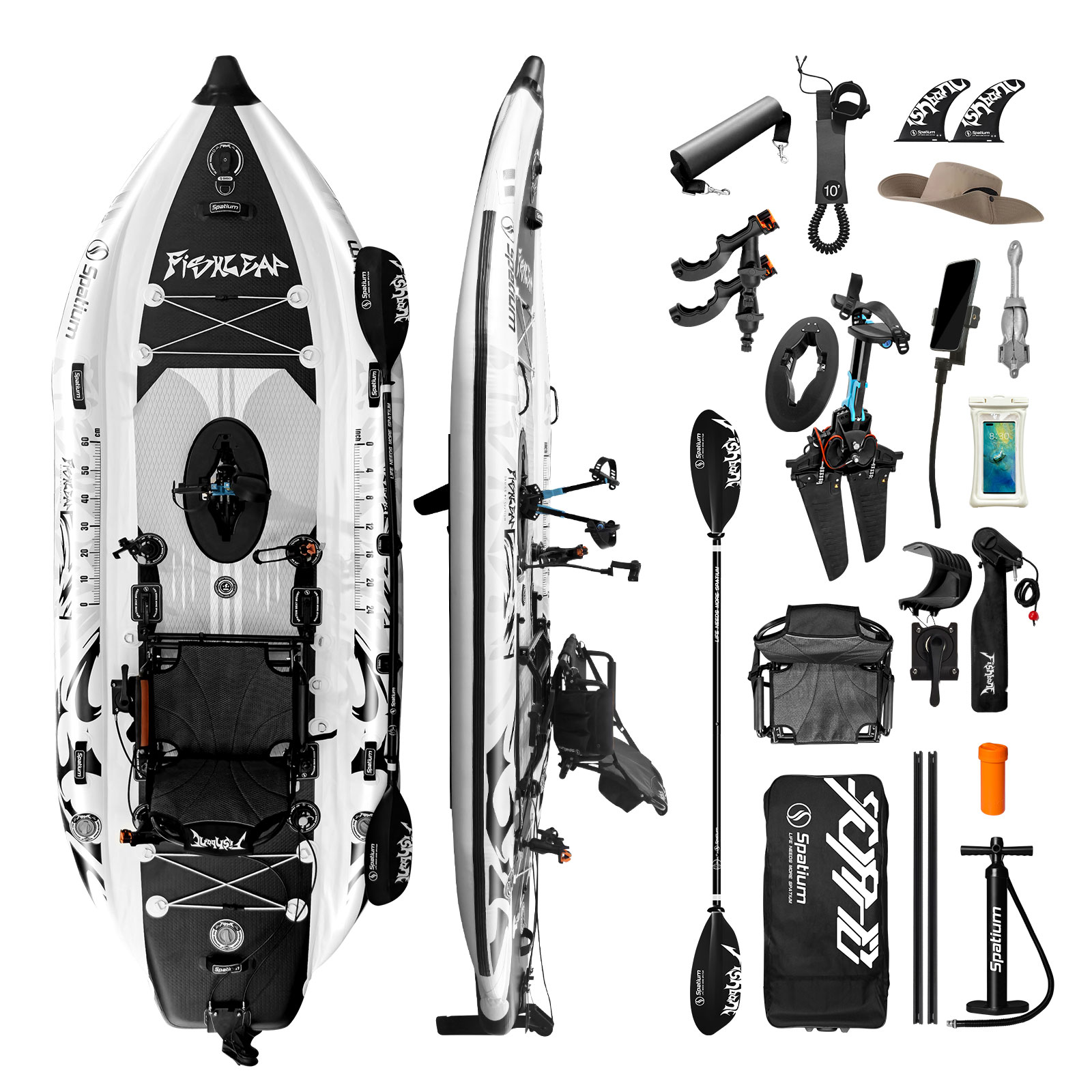 เรือคายัคเป่าลม Spatium 11.5 ฟ - Fishing Kayak Pedal Drive บทวิจารณ์และราคา