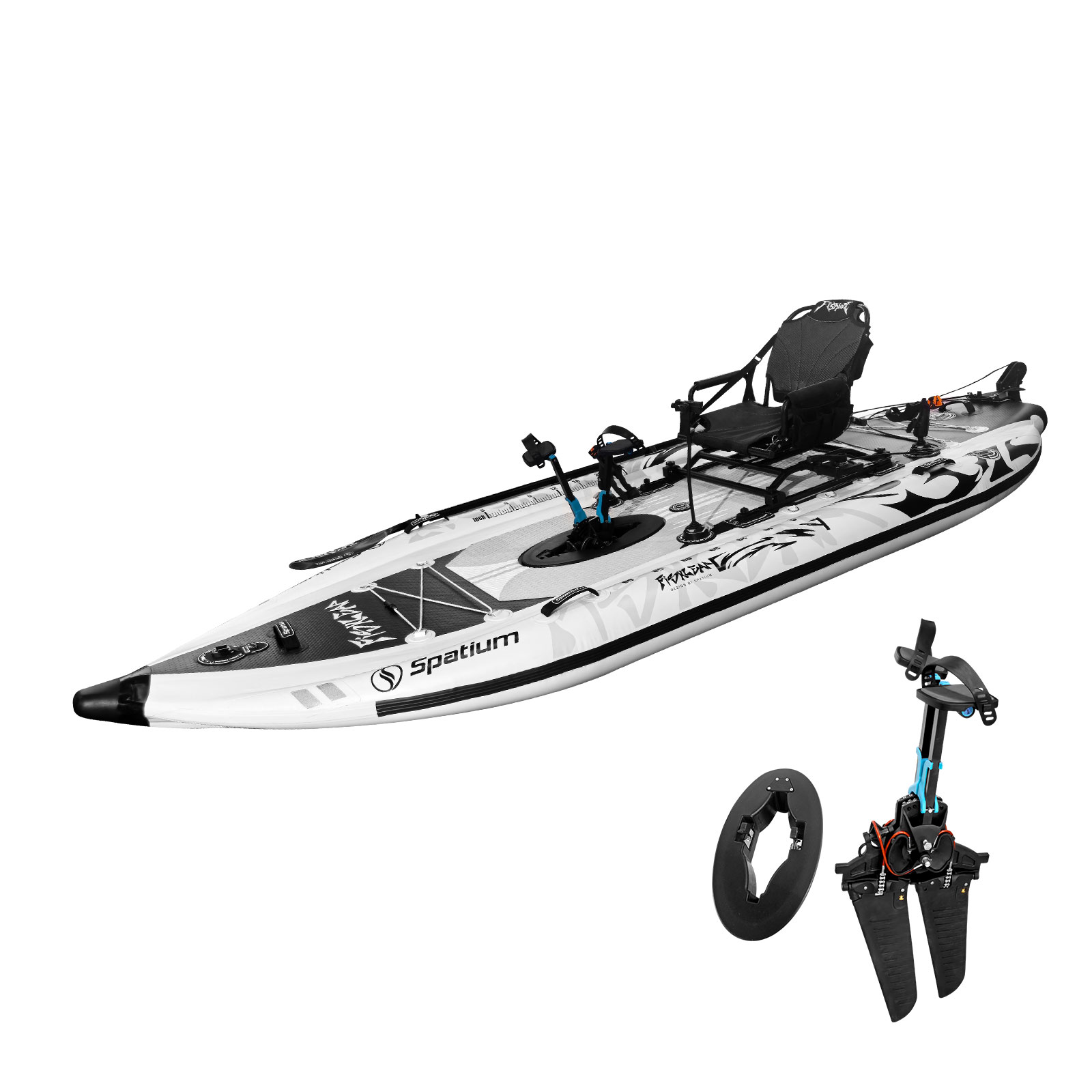 เรือคายัคเป่าลม Spatium 11.5 ฟ - Fishing Kayak Pedal Drive บทวิจารณ์และราคา