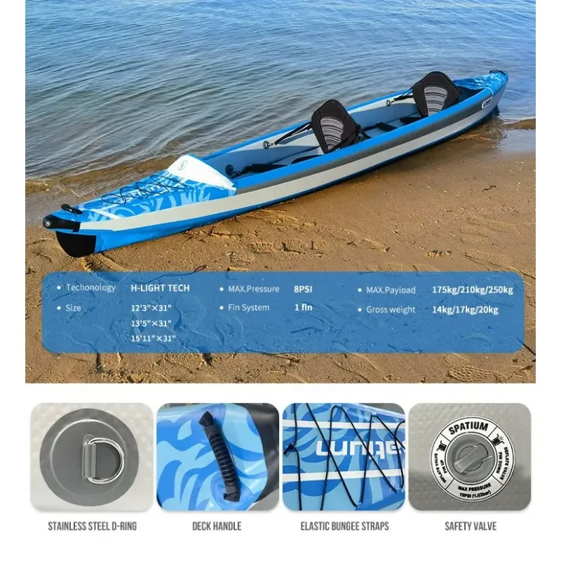 เรือคายัคพองลมแบบพกพาพับได้รุ่ - Fishing Kayak Sit In บทวิจารณ์และราคา